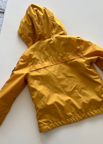 Erkek Çocuk Sarı Fermuarlı Kapüşonlu Yağmurluk - Görsel 5