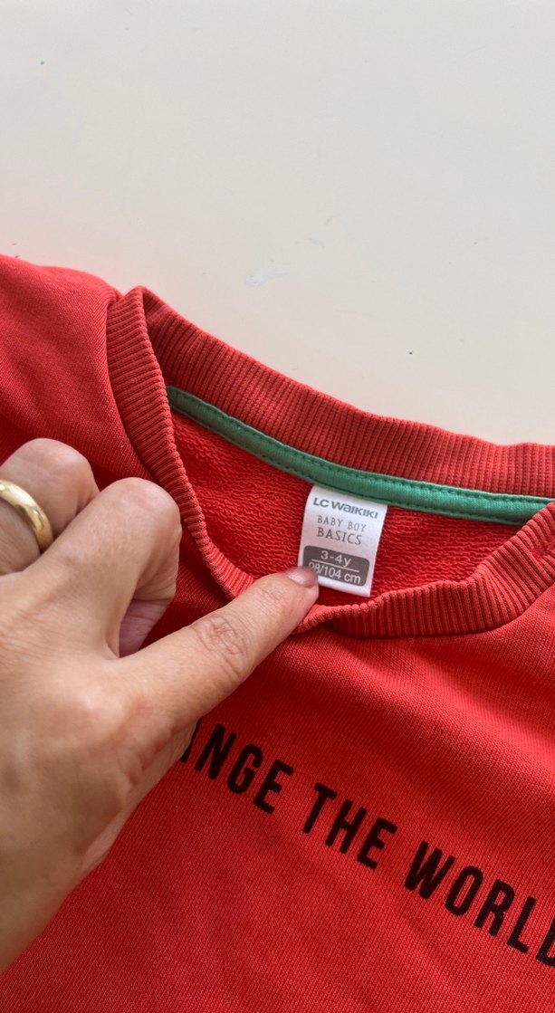 Erkek Çocuk Kırmızı Sweatshirt Uzun Kollu - Görsel 2