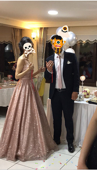 s Beden pembe Renk Pudra pembesi nişan kıyafetim