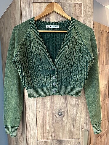 m Beden yeşil Renk Zara crop hırka