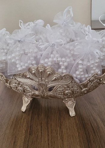 Beyaz Boncuklu Bohem Anahtarlık - Görsel 4