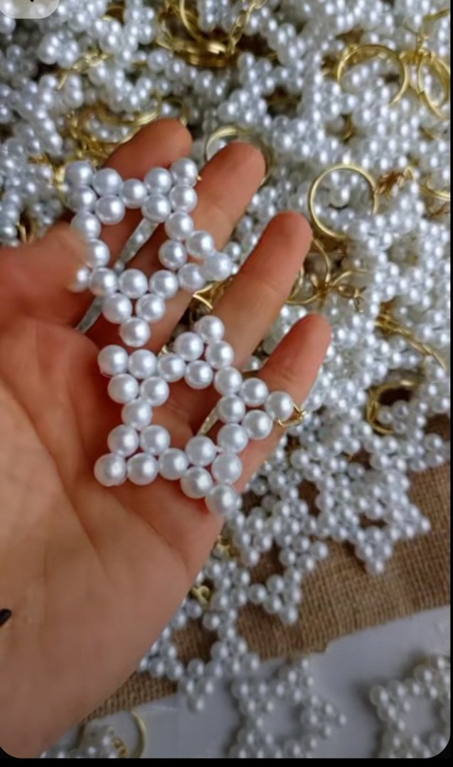 Beyaz Boncuklu Bohem Anahtarlık - Görsel 2