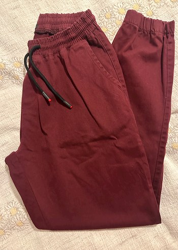 Bordo Erkek Rahat Kesim Jogger Pantolon