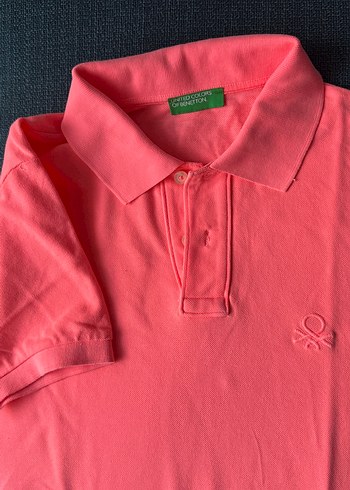 Neon Pembe Düğmeli Kısa Kollu Polo Tişört - Görsel 4
