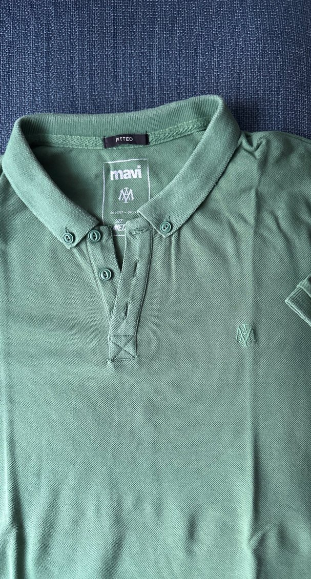 Erkek Yeşil Düğmeli Polo Tişört - Görsel 2