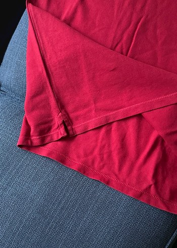 Kırmızı Düğmeli Kısa Kollu Polo Tişört - Görsel 4