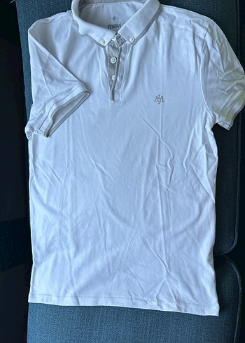 Pamuklu Beyaz Kısa Kollu Polo Tişört - Görsel 2