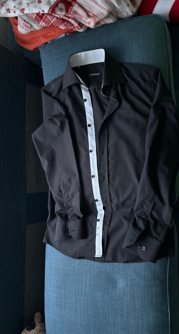 Uzun Kollu Siyah Erkek Gömlek - Görsel 2