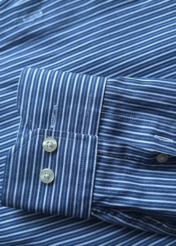 Mavi Çizgili Uzun Kollu Erkek Gömlek - Görsel 5
