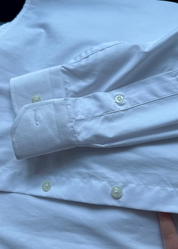 Düğmeli Beyaz Erkek Gömlek - Görsel 4