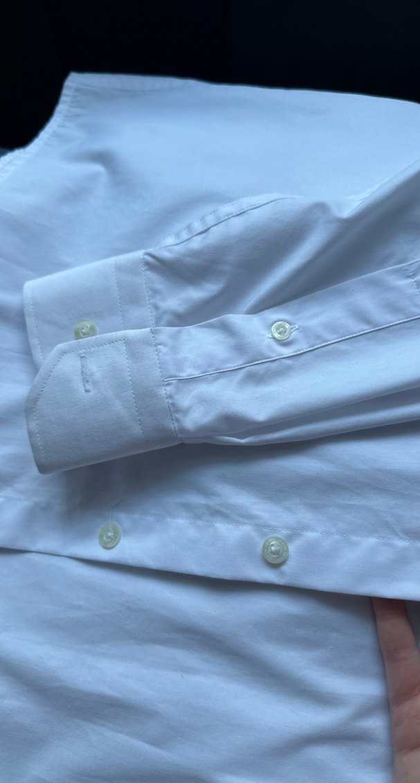 Düğmeli Beyaz Erkek Gömlek - Görsel 4