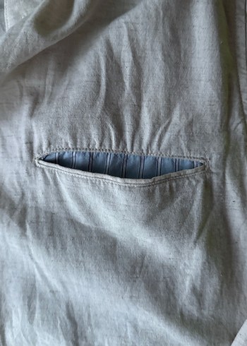 Bej Keten Erkek Gömlek Uzun Kollu - Görsel 6