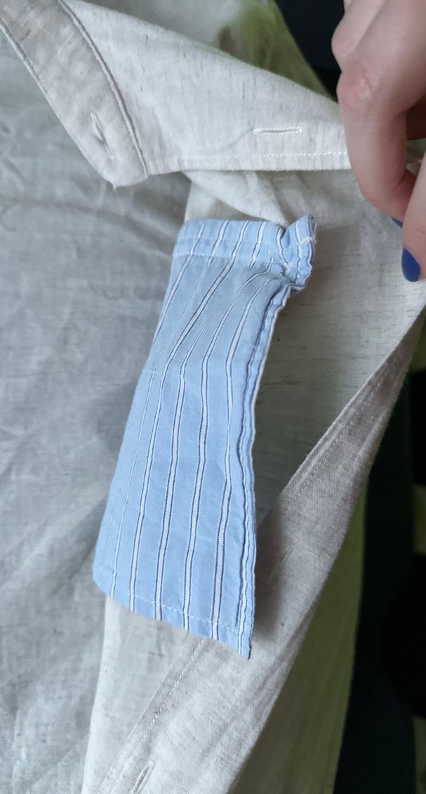 Bej Keten Erkek Gömlek Uzun Kollu - Görsel 5