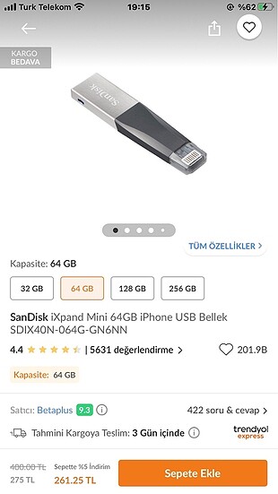İphone SanDisk 64 GB