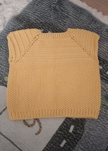 Sarı örgü yelek - Görsel 2