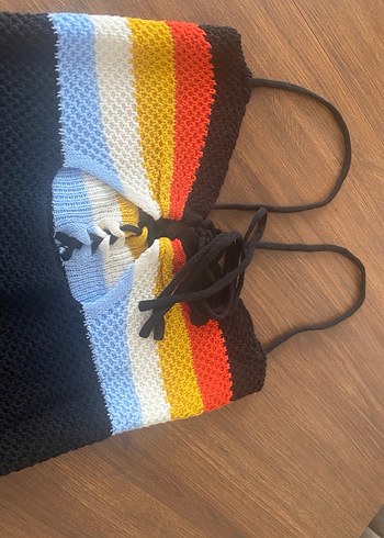 Çok Renkli Örgü Bohem Midi Elbise - Görsel 3