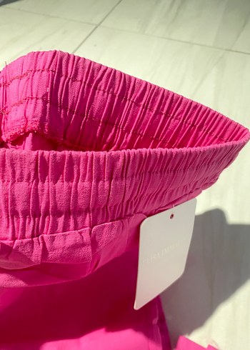 Zara Pembe Keten Pantolon