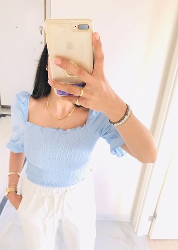 Karpuz kol sandık yaka bluz Body - Görsel 3