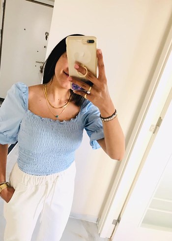 Karpuz kol sandık yaka bluz Body - Görsel 4