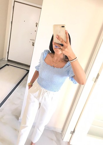 Karpuz kol sandık yaka bluz Body - Görsel 5