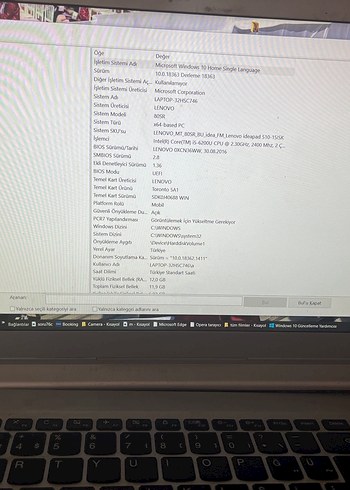 Beden Lenovo Siyah Laptop