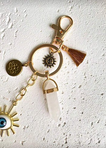 Püsküllü Altın Renk Bohem Anahtarlık - Görsel 4
