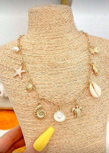 Bohem Zincir Detaylı Uzun Altın Kolye - Görsel 2