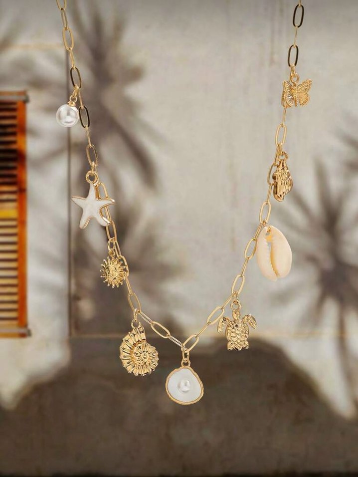 Bohem Zincir Detaylı Uzun Altın Kolye - Görsel 3