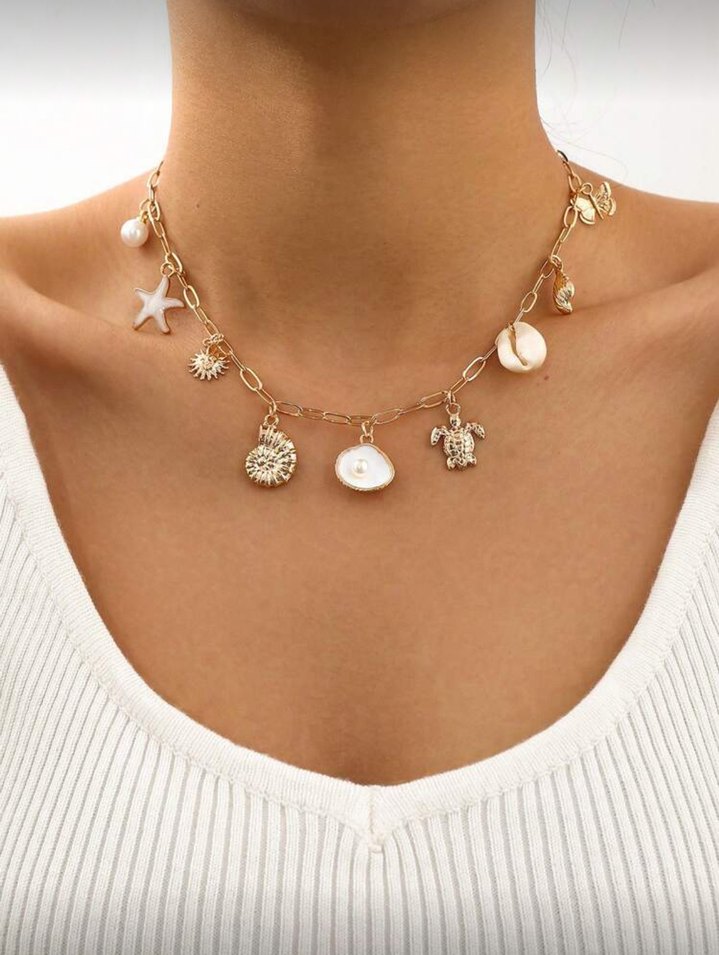 Bohem Zincir Detaylı Uzun Altın Kolye - Görsel 4