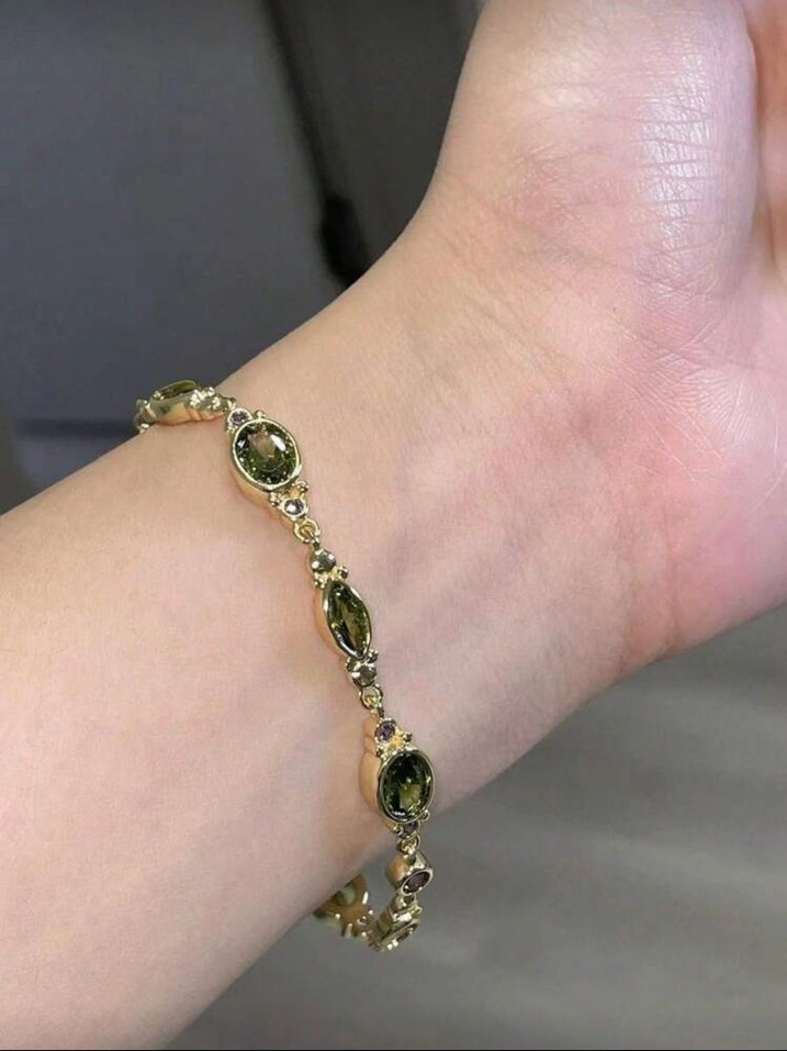 İşlemeli Zincir Detaylı Kadın Bileklik - Görsel 4