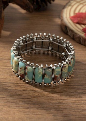 Turkuaz Bohem Bileklik - Görsel 4