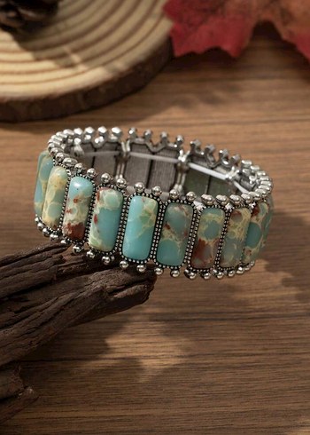 Turkuaz Bohem Bileklik - Görsel 2