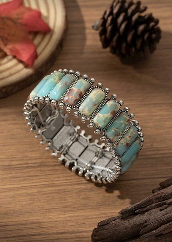 Turkuaz Bohem Bileklik - Görsel 3