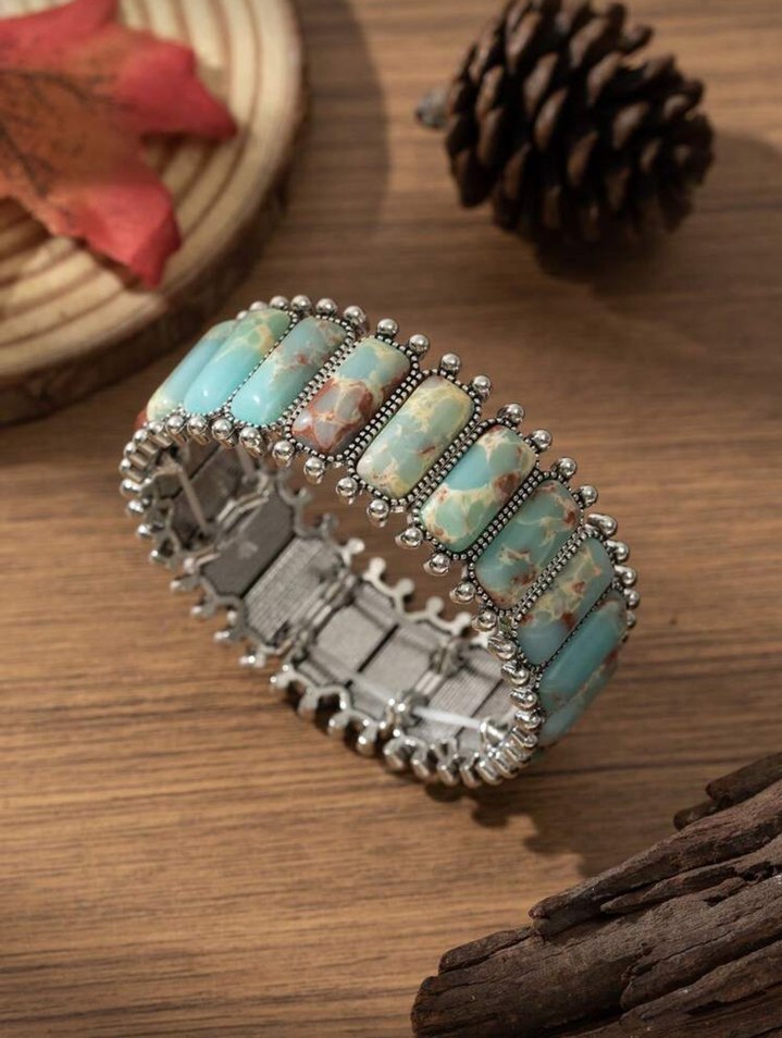 Turkuaz Bohem Bileklik - Görsel 3