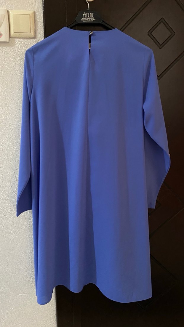 Kadın Mavi Uzun Kollu Salaş Tunik - Görsel 5