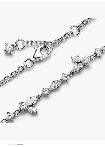 Zarif Çiçek Desenli Zincir Detaylı Bileklik pandora - Görsel 2