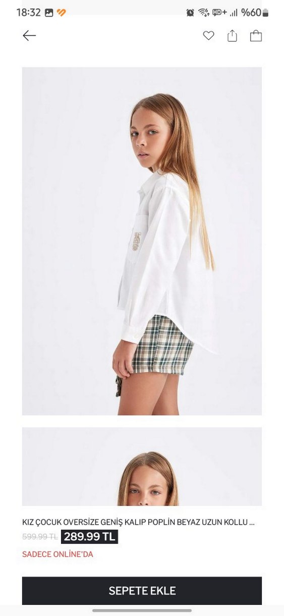 kız çocuk beyaz gömlek - Görsel 2