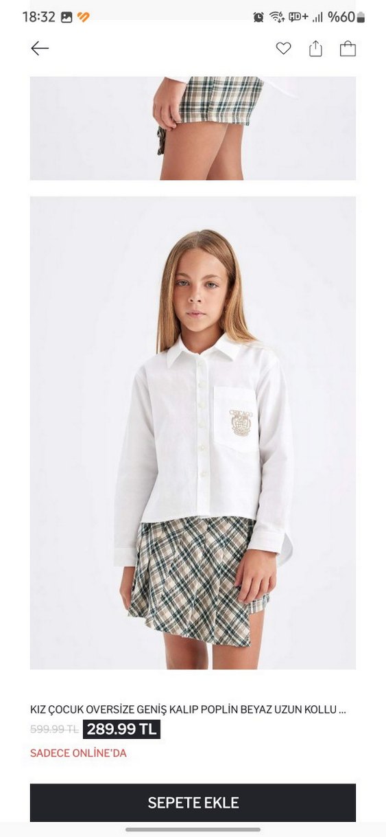 kız çocuk beyaz gömlek - Görsel 3