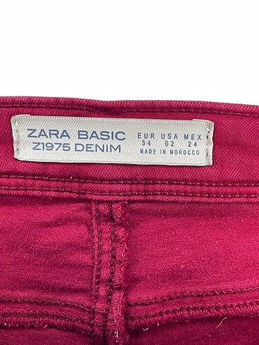 34 Beden bordo Renk Zara Jean / Kot %70 İndirimli.
