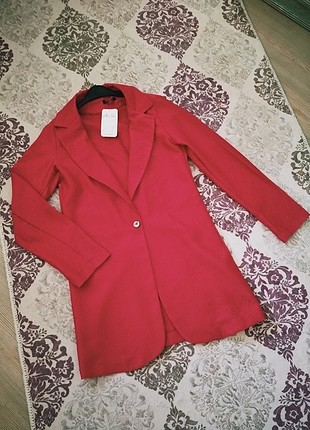 kırmızı blazer ceket etiketli sıfır ürün