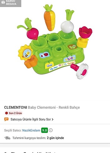  Beden Baby Clementoni eğitici oyuncak 