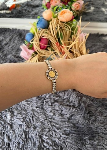 Altın Renkli taşlı Kadın Bileklik - Görsel 2