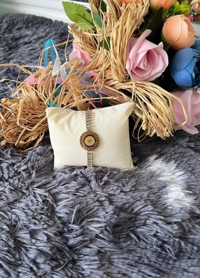 Altın Renkli taşlı Kadın Bileklik - Görsel 3