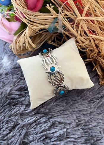 Turkuaz Taşlı güneş simgeli Kadın Bileklik - Görsel 4