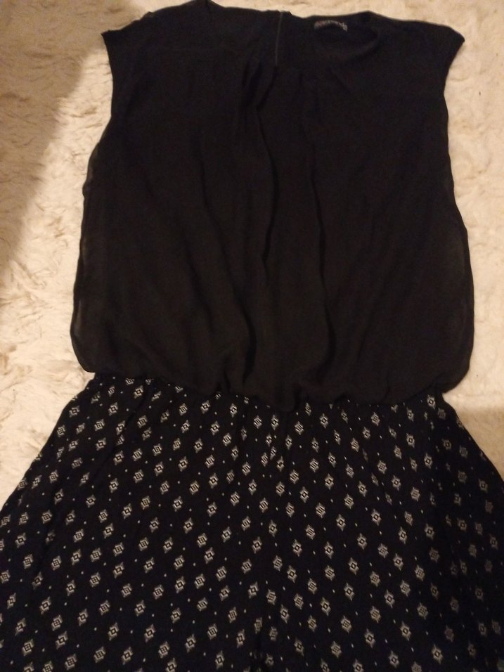 Siyah Kolsuz Mini Kadın Tulum - Görsel 2