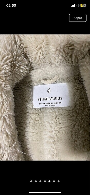 m Beden ten rengi Renk stradivarius içi kürklü bej mont