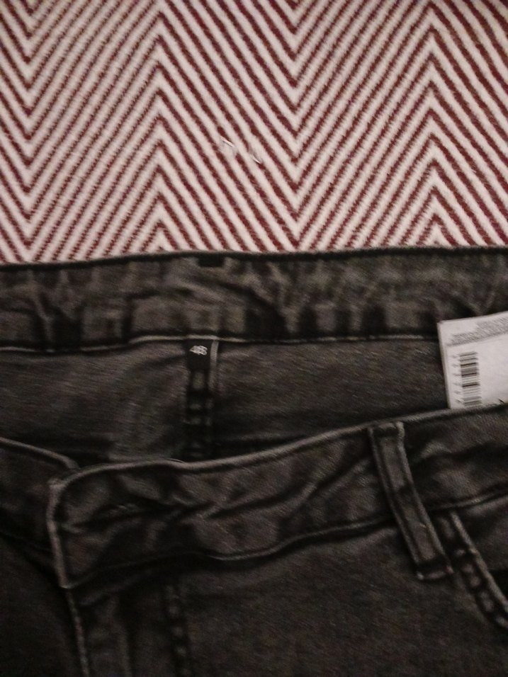 Siyah Midi Boy Rahat Kesim Kadın Kot Pantolon - Görsel 2