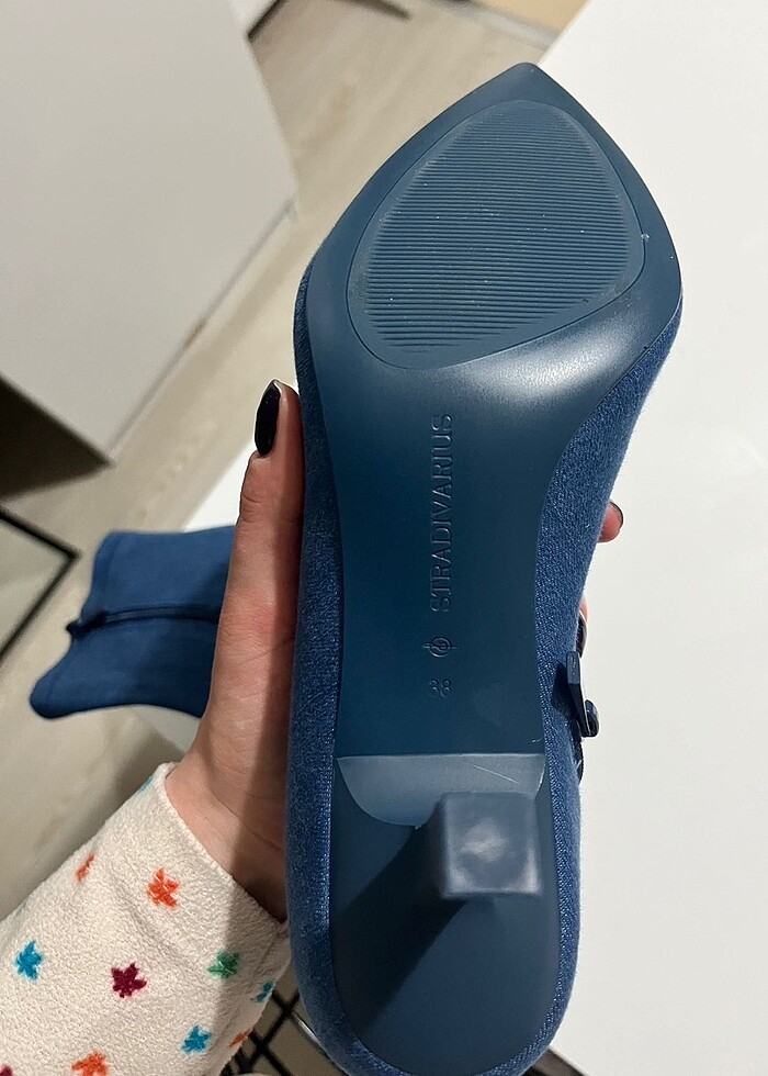 Stradivarius topuklu kot bot - Görsel 3