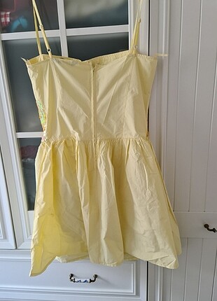 Adil Işık Pul işleme detayli s beden askılı sarı mini elbise
