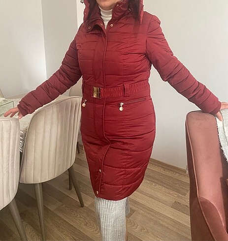 Uzun şişme mont - Görsel 7